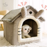 Pet Cat Kitten Dog Beds Igloo Fleece Bed Pyramid Cozy Washable Warm House Cave - Image 3